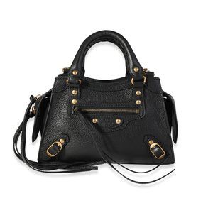 Balenciaga Black Grained Calfskin Neo Classic Nano Bag
